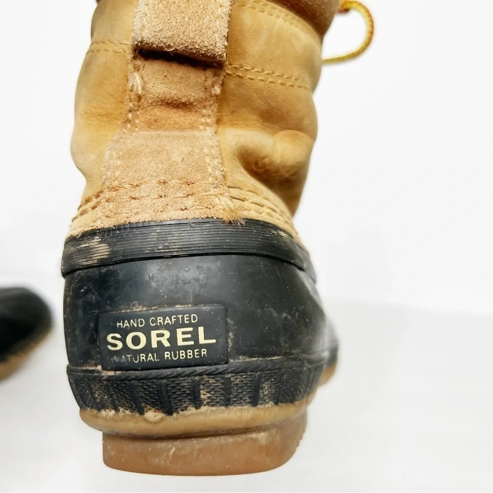 Sorel Youth Cheyanne Ii Lace Up Snow Boots Duck Boots Size 3 Girls Tan Black